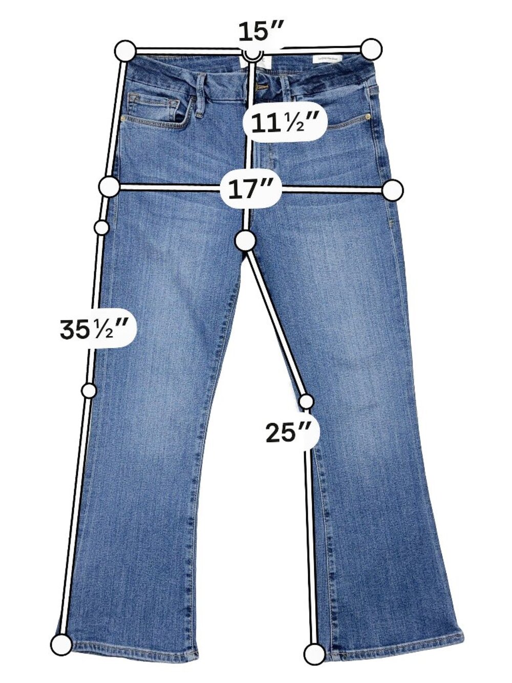 FRAME Le Crop Mini Boot Jeans Womens 28 Poe Medium Wash Crop Flare - Picture 3 of 13